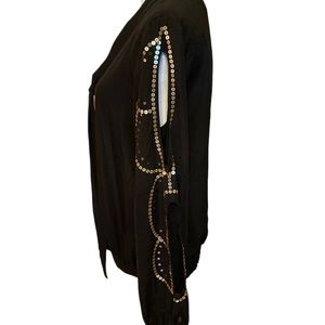 Vintage Rampage long sleeve blouse embellished with gold sequins on open sleeves